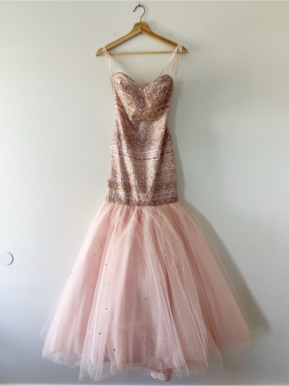 MORI LEE | Trumpet Mermaid Tulle Sequin Beaded Prom Dress | 4